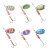 6pcs Metal Fishing Lures with Hooks, Rotating Bait Set