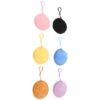 6pcs Mini Wallet round Plush Zipper Pouch with Keyring