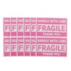 6pcs Pink Fragile Stickers 3x2 Inch PVC Warning Labels for Mailing