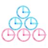 6pcs Plastic 360 Degree Swing Arm Protractor for Students Drafting