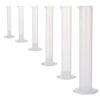 6 Pcs Plastic Graduated Cylinder Set, 10 to 500 mL Measuring Cylinders, PP Lab Cylinders with Clear Scale, Wide Hexagonal Base and Tapered Spout for Laboratory Science