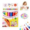 6PCS Popcorn Pens 3D Puffy Drawing Kit Bubble Art Markers for Crafts