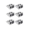 6Pcs Silver Magnesium Pencil Sharpener, Magnesium Metal Manual, Double Holes Rectangular, Handheld Pencil Sharpener, Writing and Correction Supplies
