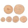 6pcs Unfinished Round Wood DIY Base with Handle for Craft Projects