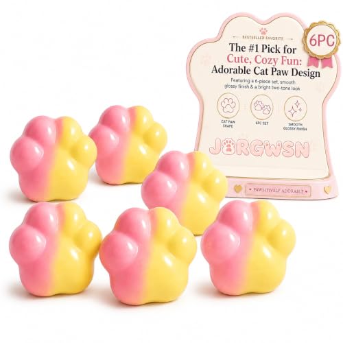 6pcs Wax Cracking Squishy Cute Cat Claw Mixed Color Crispy Skin Pinch Squishies Squeeze Fidget Toys Stress Slow Rising Sensory Squishes Swuishy Pawtoto Mini Cool Paw Party Favors Squshy