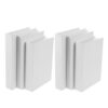 6pcs White Faux Prop Books Set of Grey Paper Board for Decor