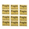 6pcs Yellow Handle with Care Shipping Label Stickers for Logistics