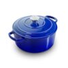 6 QT Blue Enameled Cast Iron Dutch Oven with Lid, Multi‑Purpose Pot for Bread Baking, Braising, Marinating and Slow Cooking