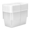 6 Quart Clear Plastic Small Storage Bins with Snap-on Lids, Set of 10