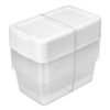 6 Quart Clear Plastic Small Storage Bins with Snap-on Lids, Set of 10