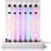 6 Rare Gas Glass Tubes with Stand, Rare Gas Glow Tubes Set, 99.999% High Purity Noble Gases (he/ne/ar/n2/h2/hg), Spectrum Demonstration for Science Education, Collection, Teaching