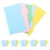 6 Sets A6 Six Hole 6 Ring Cardboard Planner Index Dividers Tabs