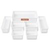 7-Piece Plastic Drawer Organizer Set, White, 4 Assorted Sizes
