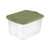 70 Quart Clear Plastic Storage Bin with Recessed Stackable Lid, Green