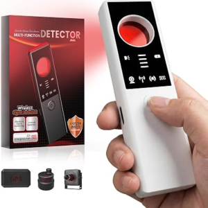QLUNMOU Hidden Camera Detectors – 6-in-1 GPS Tracker & Bug Detector, Anti-Spy Device, Portable Privacy Protector for Solo Users/Hotel/Office/Home/Car with Intrusion Alert & SOS Fla