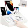 Desk Organizer with Small Dry Erase Whiteboard for Office School, Blue | Small Dry Erase Board with Drawer & Phone Tray, Marker Holder, Desk Accessories Memo Notepad To Do List for Home Office
