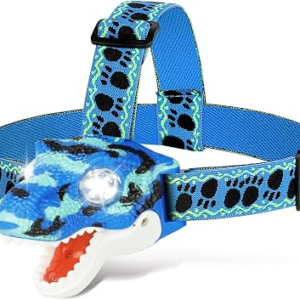 Kids Headlamp Battery Powered LED Flashlight T Rex Dinosaur Toy Stocking Stuffers Outdoor Headlight Birthday Gift for Boys Girls Toddlers ages 3-5 5-7 8 9 10+ Easter Halloween Christamas toy
