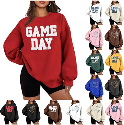 FUZNIDQIMM Women Game Day Sweatshirt