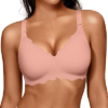OEAK Women Value Series Jelly Bras Wireless Pushup Convertible Tea Red L