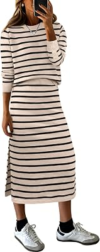 ANRABESS 2 Piece Striped Sweater