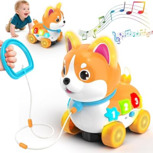 Baby Toys for 6-12-18 Month, 3-in-1 Musical Puppy Toy, Crawling & Walking Toys for 1 Year Old Boy Girl Gifts, Birthday Gift, Bilingual Learning Educational Puppy for 7 8 9 10 Months