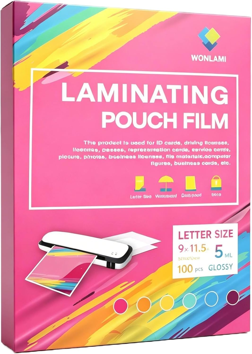 WONLAMI Laminate Sheets 8.5 x 11 100 PCS 5mil Laminating Paper Letter Size
