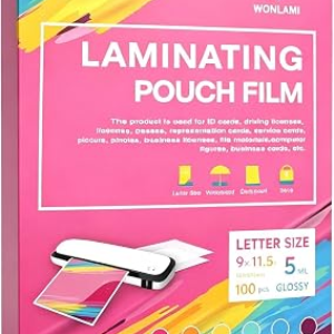WONLAMI Laminate Sheets 8.5 x 11 100 PCS 5mil Laminating Paper Letter Size