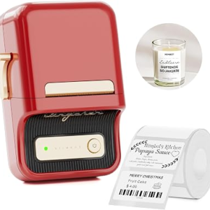 NIIMBOT B21 Label Printer,Bluetooth Thermal Label Maker,Ideal for Home Organization,Business,Ofice,50x30mm Labels,230Pcs(Red) | Thermal Label Printer with 1 Pack 50x30mm White Label for Home//Office/Business, Compatible with iOS & Android