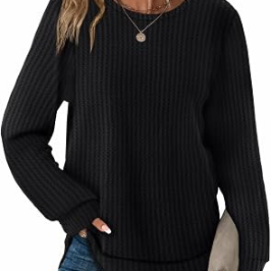 WIHOLL Womens Waffle Tops