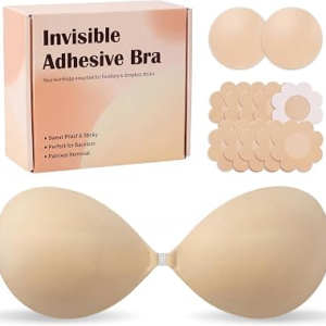 KeepMyself Ultra Push Up Sticky Bra Strapless Seamless Adhesive Bra for Backless Dress