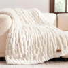 COZY BLISS Faux Fur Throw Blanket