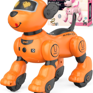 anysun Remote Control Robot Dog for Kids, Programmable Smart Puppy Intelligent Learning Dancing Walking RC Robot Toys for Girls and Boys (Yellow)