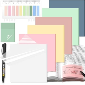 MEIGAONE Sticky Note with Maker & Index Tabs