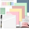 Transparent Sticky Notes 3x3inch (with Sticky Tabs & Marker Pen), MEIGAONE 9 Pack Clear Sticky NoteSuper Strong Adhesion, Waterproof Translucent Sticky Note for Study, Book,Office,School Supplies