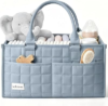 Baby Diaper Caddy Organizer, Portable Nursery Storage Basket with Handle | Nursery Storage Basket, Baby Shower Essentials, Registry Must Have Bag, Caddie Car Organizer for Newborn Boy or Girl