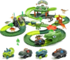 EagleStone 266 PCS Dinosaur Track Toys with Double-Level Parking Garage