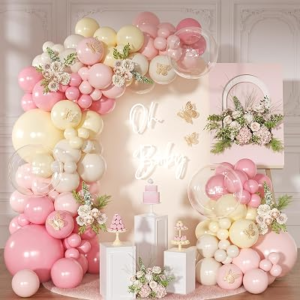 NUTTYBASH Pink and Yellow Balloon Arch Kit
