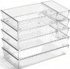CHOWAY 8 Pack Clear Plastic Drawer Organizer Bins