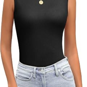 JUSTFASHIONNOW Womens Sleeveless Mock Turtleneck Tank Tops
