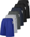 6 Pack Men’s Athletic Shorts – Workout Gym Basketball Quick Dry Black Mens Shorts with Pockets