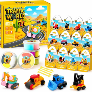 Air Dry Clay Kit for Kids – 12 Pack Construction Vehicles Modeling Clay Set