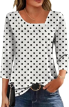 DIMUR Womens Asymmetrical Neck Summer Shirts