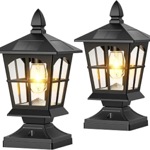 BRIGHTEVER 2-Pcs Post Solar Lights