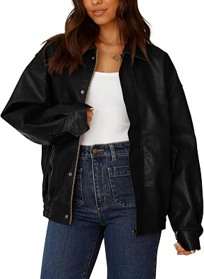PRETTYGARDEN Womens Faux Leather Motorcycle Jackets