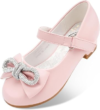 Stelle Dress Shoes for Girls Rhinestone Bow Low Heels
