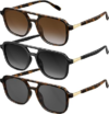 KONQKIN Retro Aviator Sunglasses 3Pack