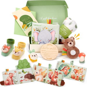hahaland Baby Shower Gifts for Boys Newborn Gender Reveal Gifts Basket Set