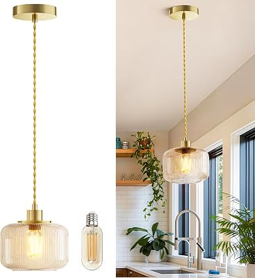 KARJOEFAR 110V Pendant Lamp with E26 7W Led Bulb