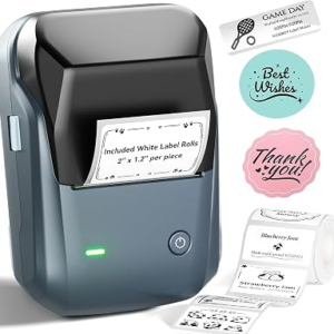 NIIMBOT B1 Label Maker, 2Inch Bluetooth Label Printer for Home, Blue | Label Maker Machine Support Smartphones & PC for Small Business, School, Office, Came with 1 Roll White Label(2×1.2”)