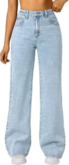 TRENDY QUEEN Straight Wide Leg Jeans
